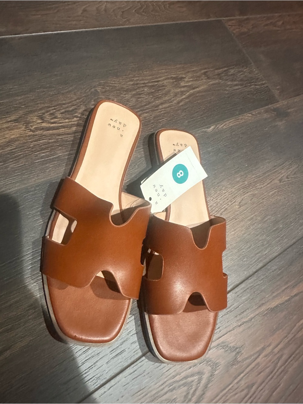 a new day Tan Brown Slide Sandals with Cutout Upper - Picture 3 of 4